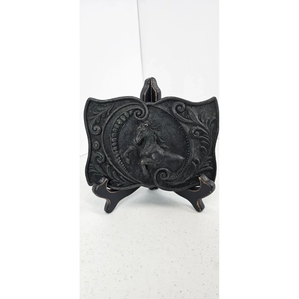 Home Interiors Gifts Buckle Plaque Wall Hanging Cowboy Rodeo Star Horse Resin 6